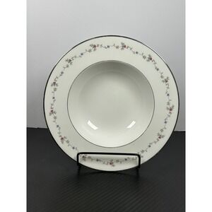 Royal Worcester‎ Interlude Soup Bowl Fine China England Floral Silver Rim